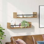 vidaXL Wandregal Wandmontiert 2 pcs Artisan-Eiche 60 x 16 x 14 cm