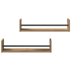 vidaXL Wandregal Wandmontiert 2 pcs Artisan-Eiche 60 x 16 x 14 cm