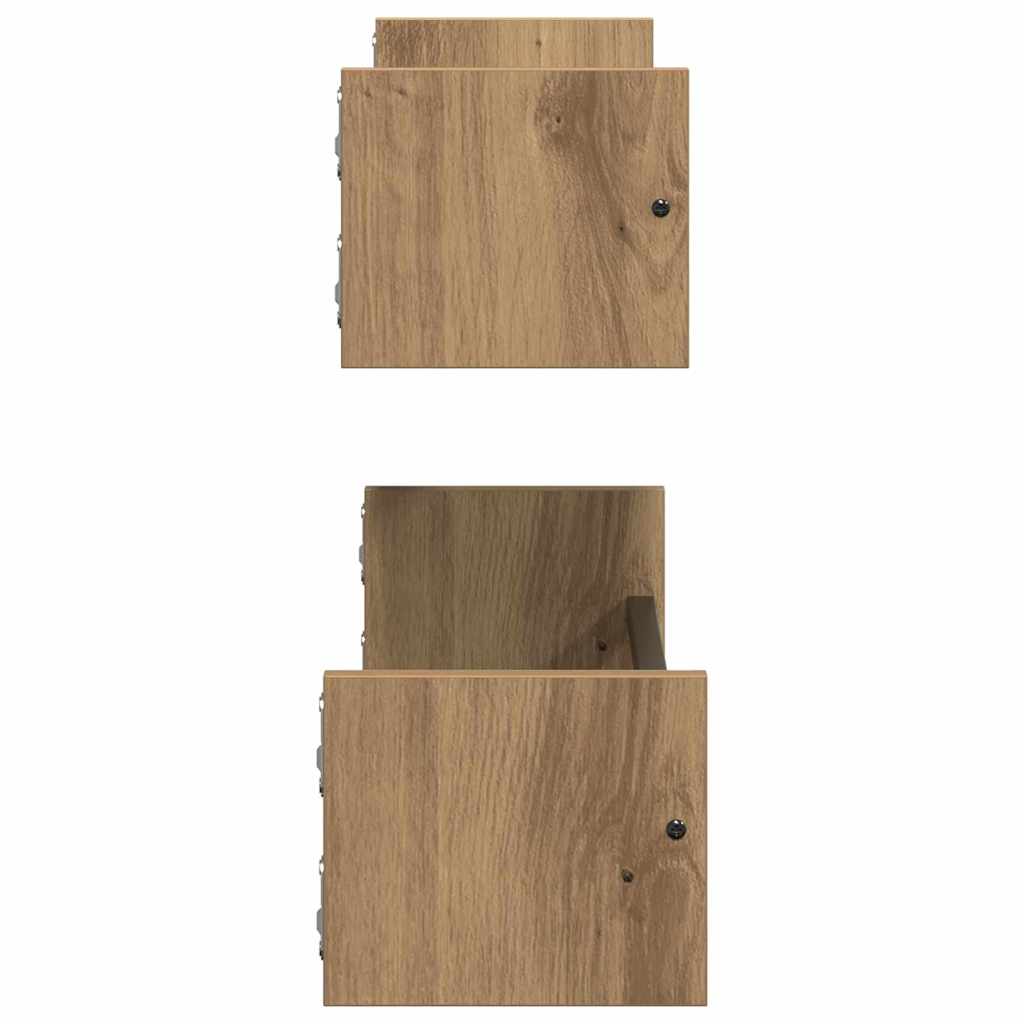 vidaXL Wandregal Wandmontiert 2 pcs Artisan-Eiche 60 x 16 x 14 cm