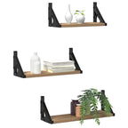 vidaXL Wandregal Wandmontiert mit Speicher 3 pcs Raucharbe