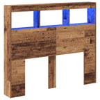 vidaXL Kopfteil mit Regal Altholz 120 x 17 x 102 cm Holzwerkstoff