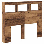 vidaXL Kopfteil mit Regal Altholz 120 x 17 x 102 cm Holzwerkstoff