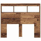 vidaXL Kopfteil mit Regal Altholz 120 x 17 x 102 cm Holzwerkstoff