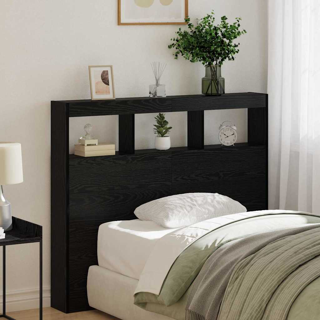 vidaXL Kopfteil Schwarz Eichen-Optik 120 x 17 x 102 cm Holzwerkstoff
