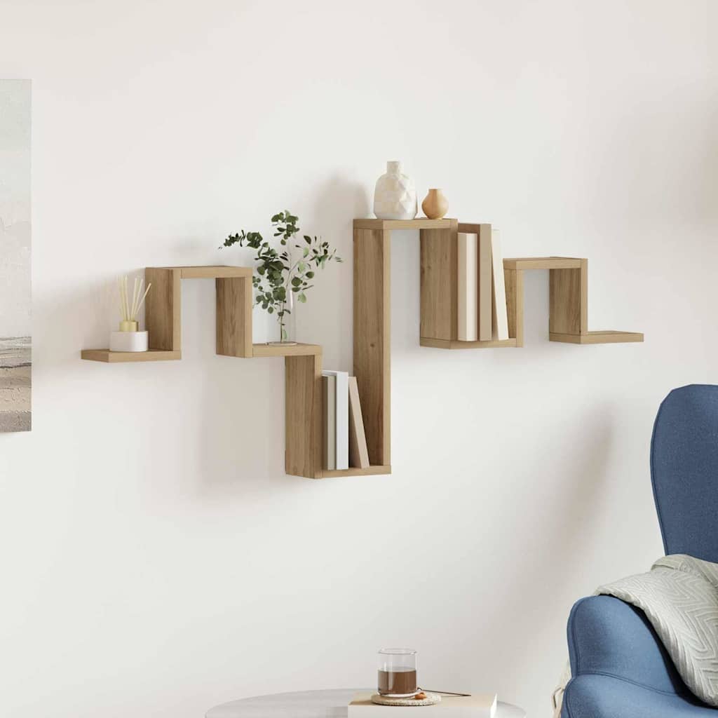 vidaXL Wandregal Wandmontiert Artisan-Eiche 104,5 x 43 x 10 cm
