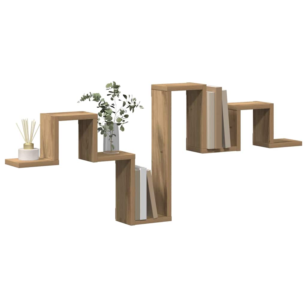 vidaXL Wandregal Wandmontiert Artisan-Eiche 104,5 x 43 x 10 cm
