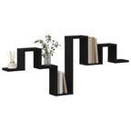 vidaXL Wandregal Wandmontiert Schwarz Eichen-Optik 104,5 x 43 x 10 cm