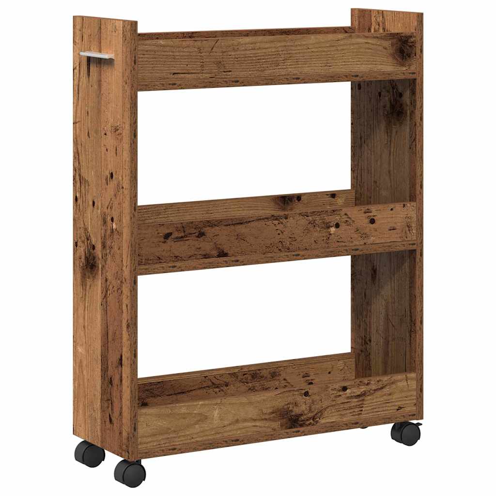 vidaXL Schrank Mit Rad Altholz 60 x 22 x 79 cm