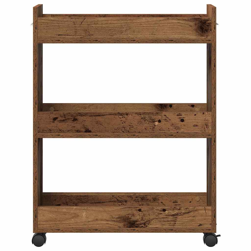 vidaXL Schrank Mit Rad Altholz 60 x 22 x 79 cm