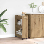 vidaXL Schrank Mit Rad Artisan-Eiche 60 x 22 x 79 cm