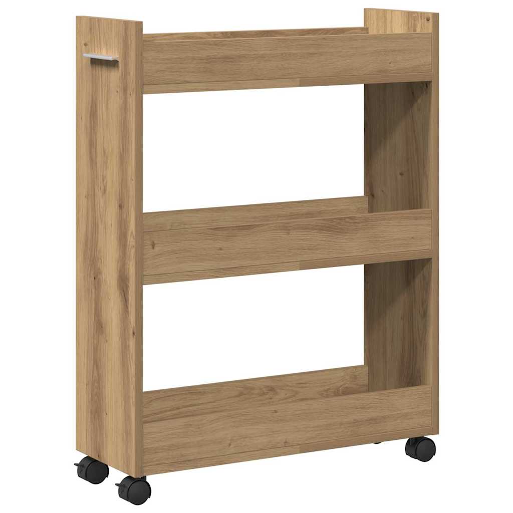 vidaXL Schrank Mit Rad Artisan-Eiche 60 x 22 x 79 cm