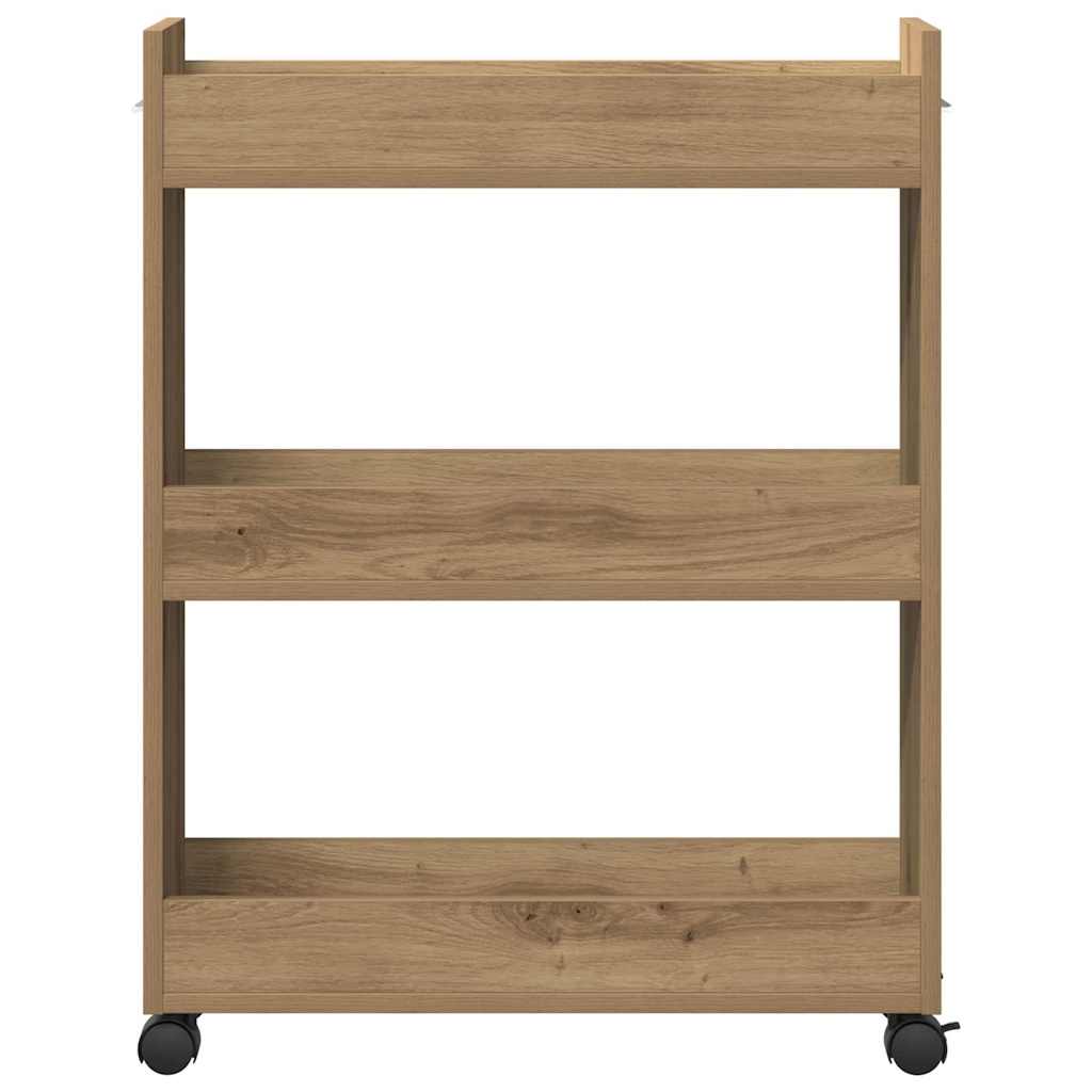 vidaXL Schrank Mit Rad Artisan-Eiche 60 x 22 x 79 cm