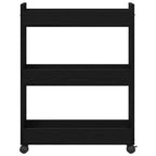vidaXL Schrank Mit Rad Schwarz Eichen-Optik 60 x 22 x 79 cm