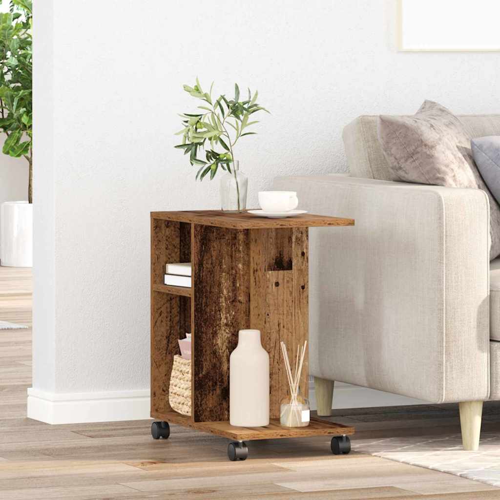vidaXL Beistelltisch mit Regal Altholz 50 x 30 x 55 cm Holzwerkstoff
