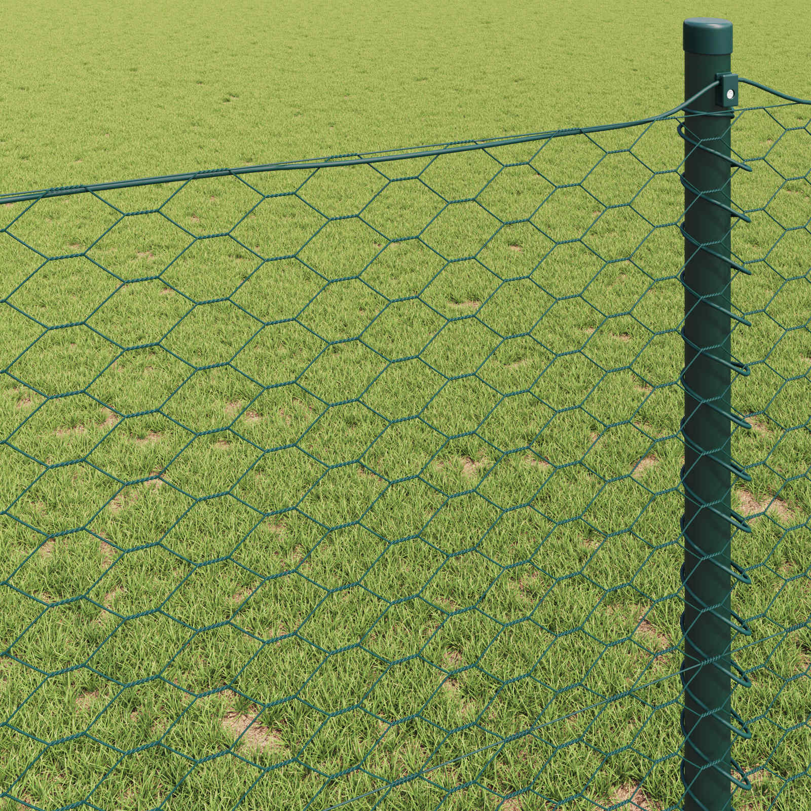 vidaXL Hexagonzaun Grün 0,4 x 10 m PVC