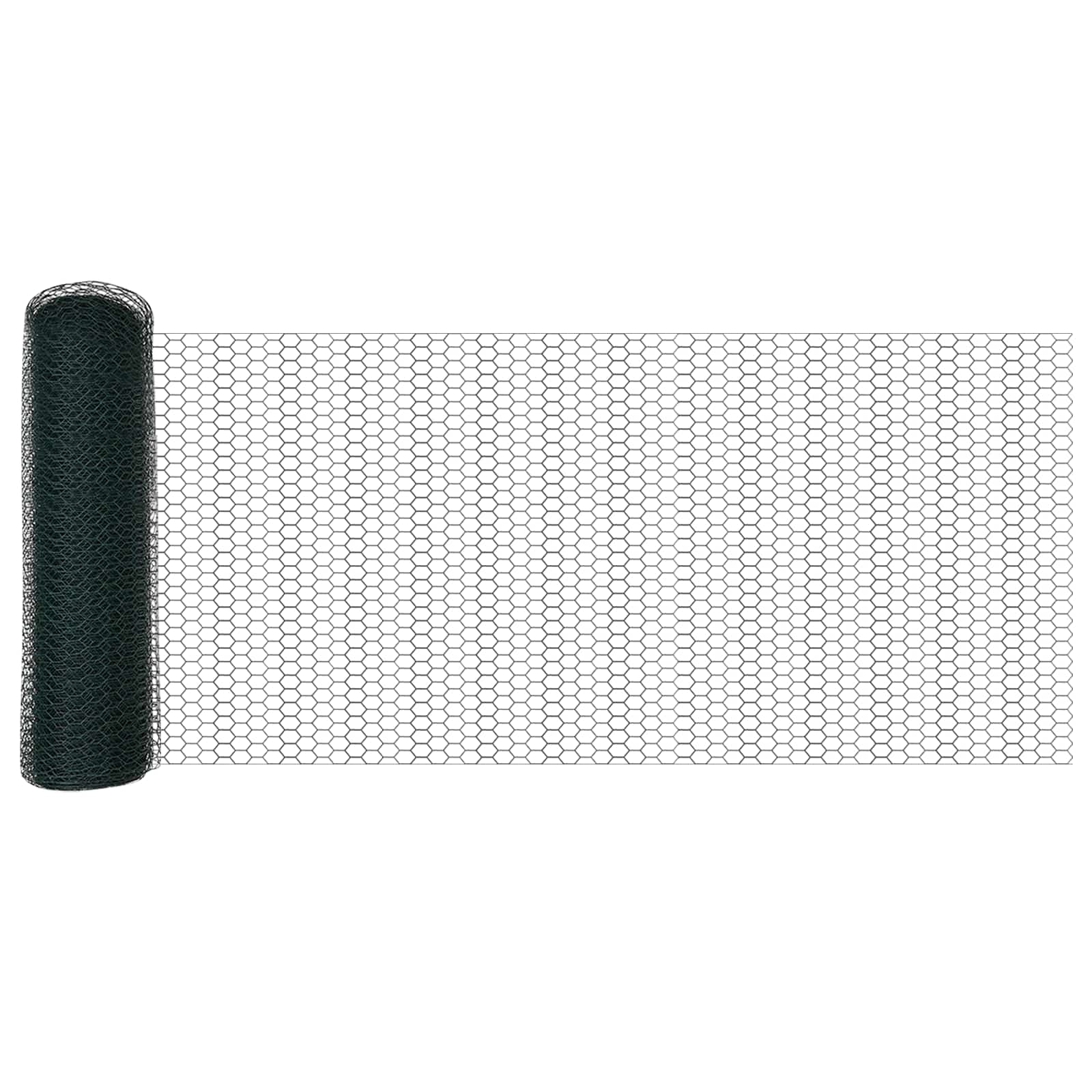 vidaXL Hexagonzaun Grün 0,4 x 10 m PVC