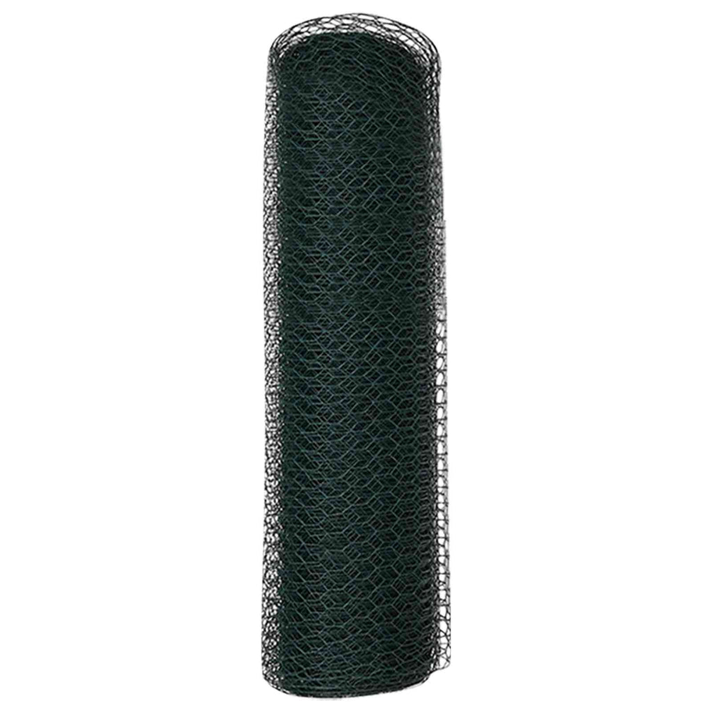 vidaXL Hexagonzaun Grün 0,4 x 10 m Stahl