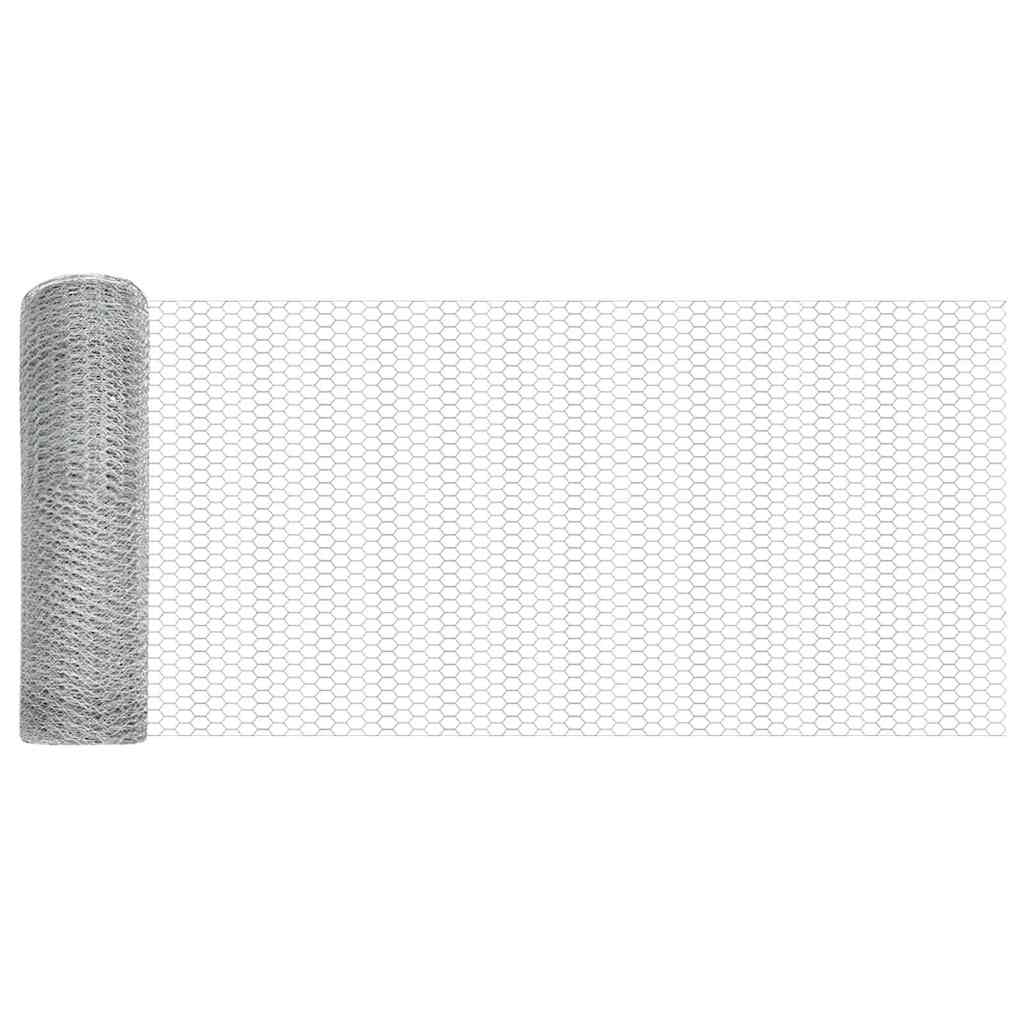 vidaXL Hexagonzaun Silber 0,4 x 10 m Verzinkter Stahl