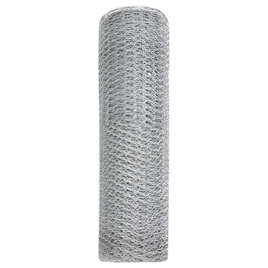 vidaXL Hexagonzaun Silber 0,4 x 10 m Verzinkter Stahl