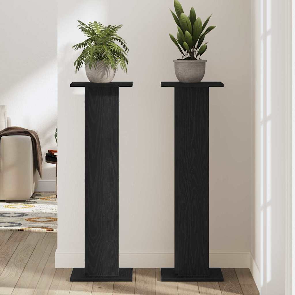 vidaXL Pflanzenständer 2 pcs Schwarz Eichen-Optik 30 x 30 x 95 cm