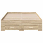 vidaXL Bettrahmen mit Schubladen Braun 120 x 200 cm Holzwerkstoff