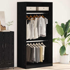 vidaXL Kleiderschrank mit Regal Schwarz Eichen-Optik 100 x 50 x 200 cm