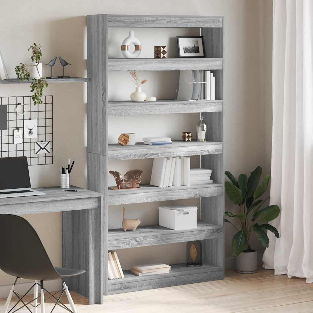 vidaXL Bücherregal Graues Sonoma 100 x 30 x 198 cm Holzwerkstoff