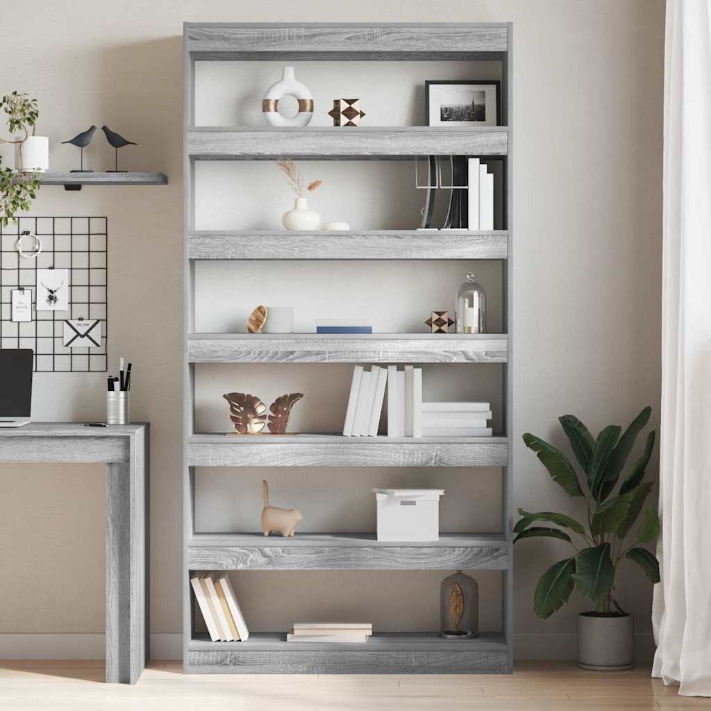 vidaXL Bücherregal Graues Sonoma 100 x 30 x 198 cm Holzwerkstoff