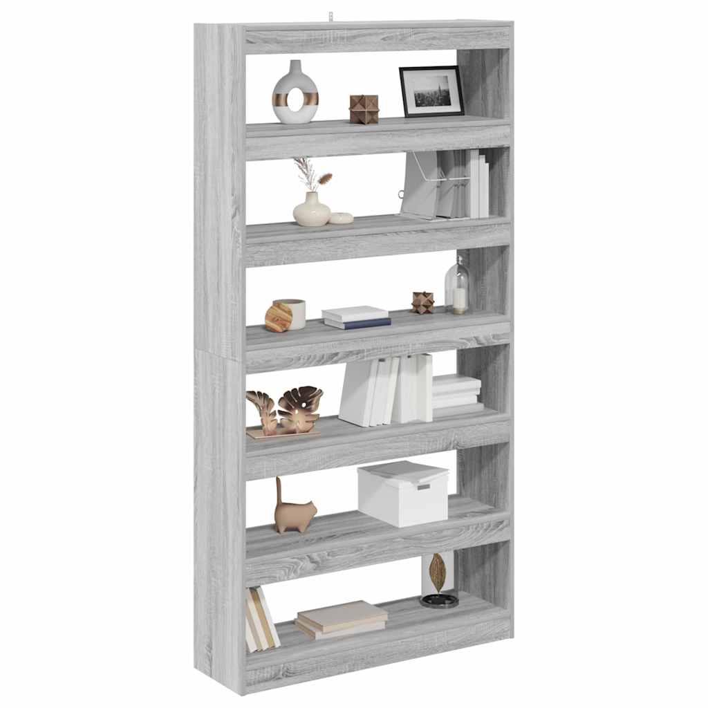 vidaXL Bücherregal Graues Sonoma 100 x 30 x 198 cm Holzwerkstoff