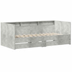 vidaXL Tagesbett mit Schubladen Grau 90 x 200 cm Holzwerkstoff