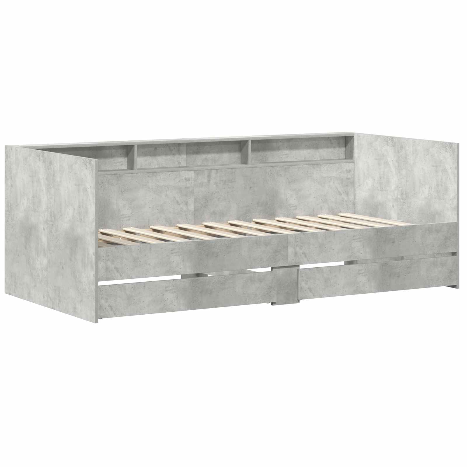 vidaXL Tagesbett mit Schubladen Grau 90 x 200 cm Holzwerkstoff