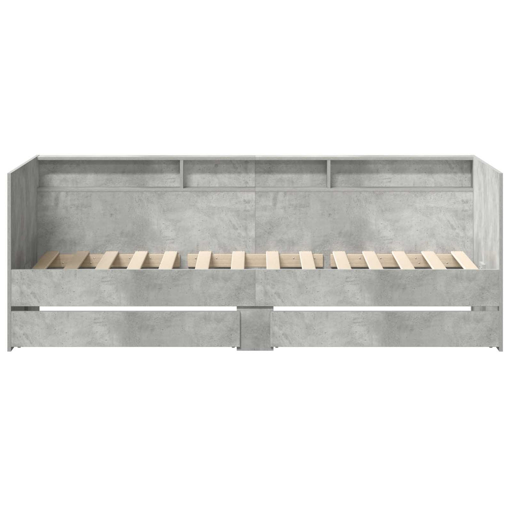 vidaXL Tagesbett mit Schubladen Grau 90 x 200 cm Holzwerkstoff
