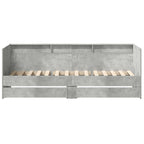 vidaXL Tagesbett mit Schubladen Grau 90 x 200 cm Holzwerkstoff