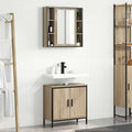 vidaXL Badezimmermöbel-Set mit Regal mit Tür 2 pcs Braun Holzwerkstoff