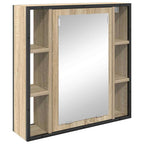 vidaXL Badezimmermöbel-Set mit Regal mit Tür 2 pcs Braun Holzwerkstoff