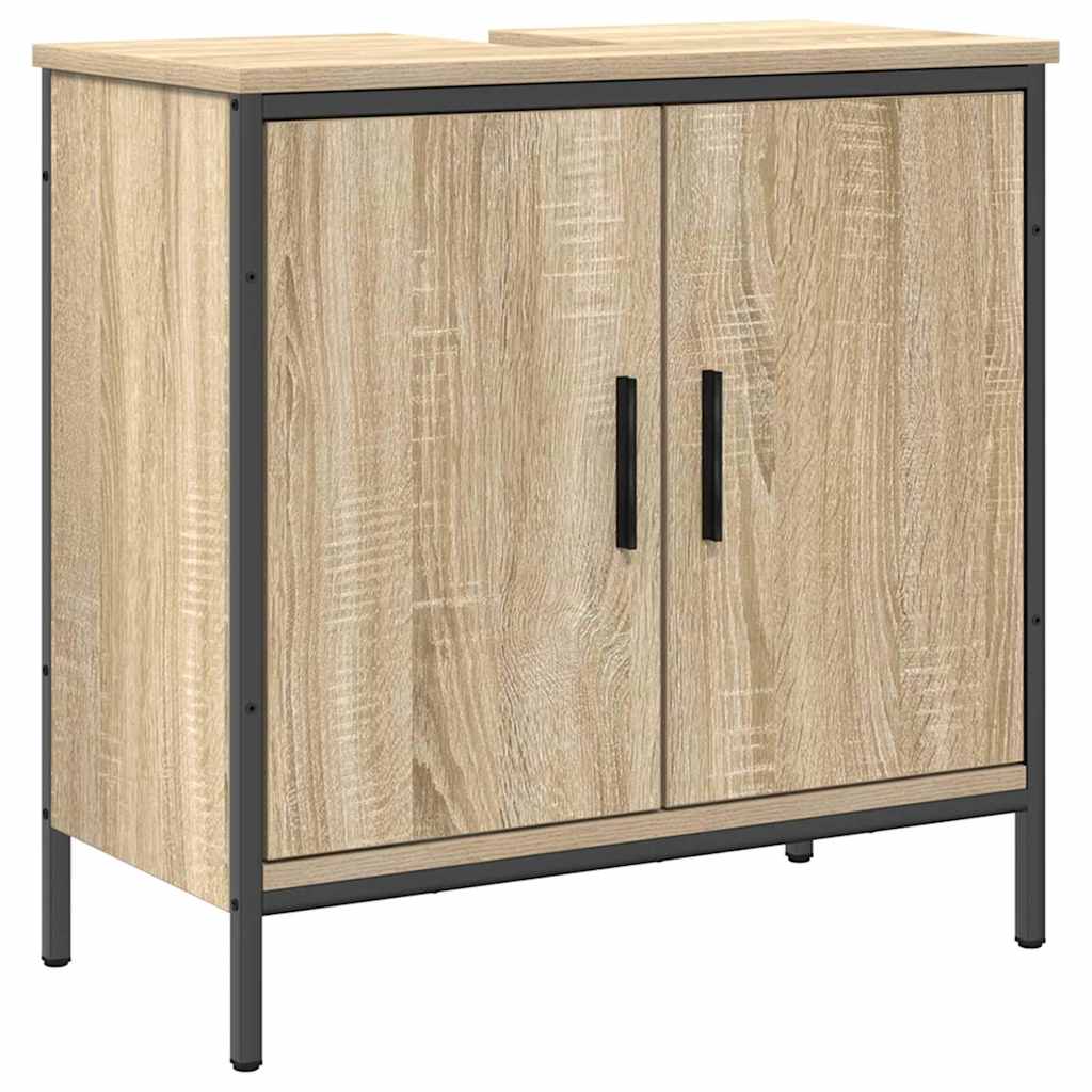 vidaXL Badezimmermöbel-Set mit Regal mit Tür 2 pcs Braun Holzwerkstoff