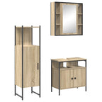 vidaXL Badezimmermöbel-Set mit Regal mit Tür 3 pcs Braun Holzwerkstoff