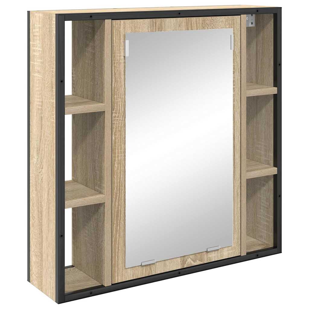 vidaXL Badezimmermöbel-Set mit Regal mit Tür 3 pcs Braun Holzwerkstoff