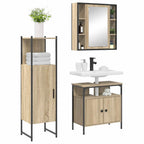 vidaXL Badezimmermöbel-Set mit Regal mit Tür 3 pcs Braun Holzwerkstoff