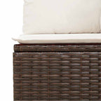 vidaXL Sofa Set mit Kissen 3 pcs Braun und Creme Poly-Rattan