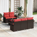 vidaXL Gartensofa-set mit Kissen 6 pcs Braun Poly-Rattan