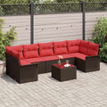 vidaXL Gartensofa-set 8 pcs Braun Poly-Rattan