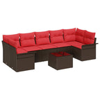vidaXL Gartensofa-set 8 pcs Braun Poly-Rattan