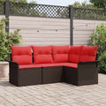 vidaXL Gartensofa-set mit Kissen Braun Poly-Rattan