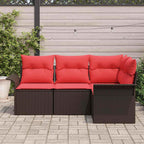 vidaXL Gartensofa-set mit Kissen Braun Poly-Rattan