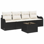 vidaXL Gartensofa-set Schwarz Poly-Rattan