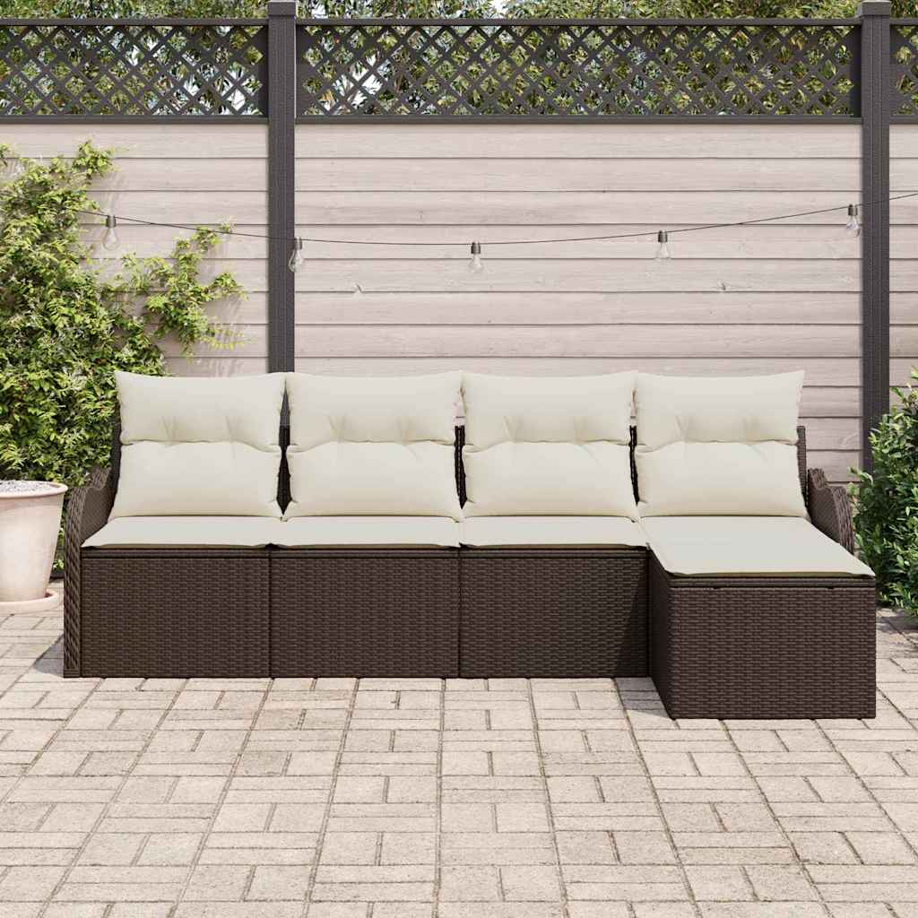 vidaXL Gartensofa-set 5 pcs Braun Poly-Rattan