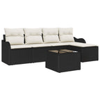 vidaXL Gartensofa-set 6 pcs Schwarz Poly-Rattan