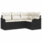 vidaXL Gartensofa-set 4 pcs Schwarz Poly-Rattan