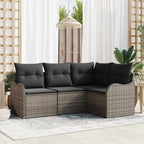 vidaXL Gartensofa-set 4 pcs Schwarz Poly-Rattan
